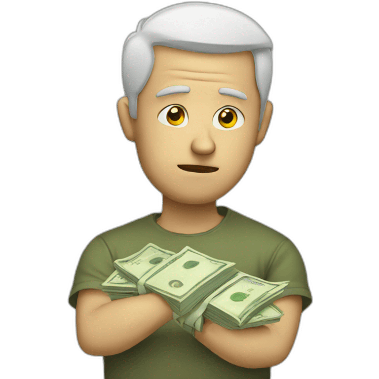 sad man with money emoji