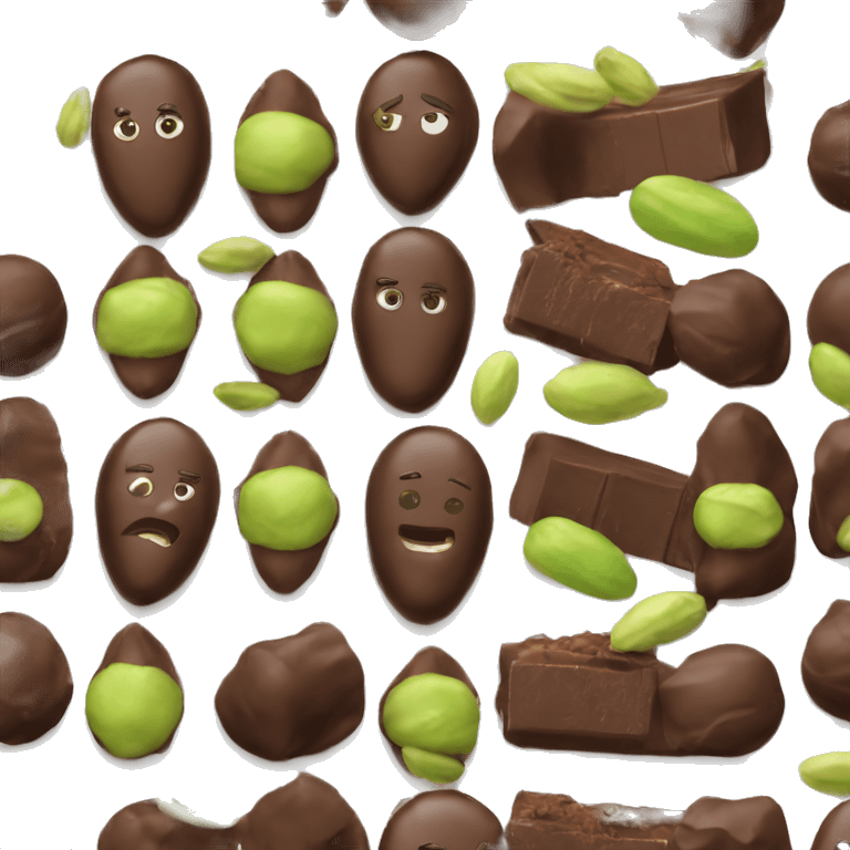 Chocolate with kadayif and pistachio  emoji