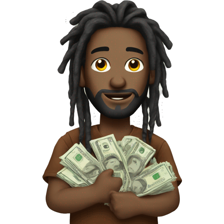 Man with dreads and money emoji