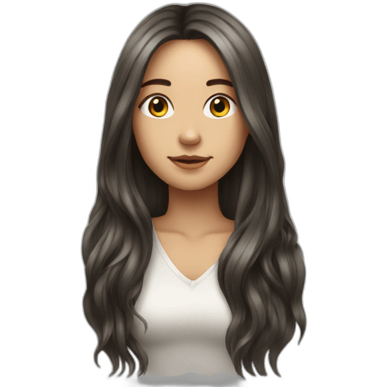 Women-Eng-drawing-art-very long hair emoji