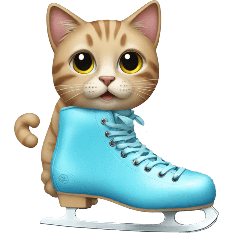 Cat wearing ice skates emoji