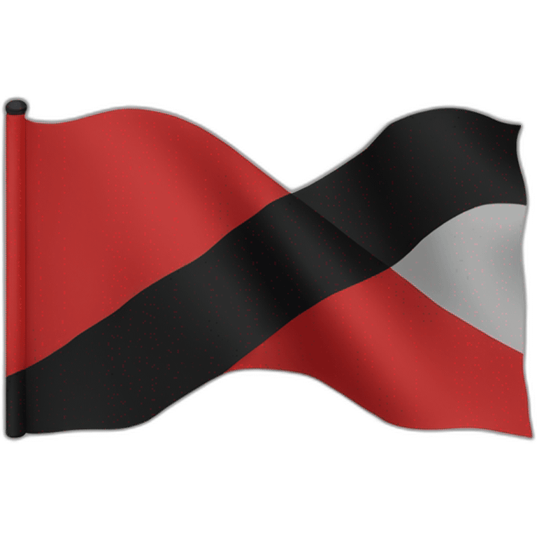 Horizontal half red and half black flag  emoji