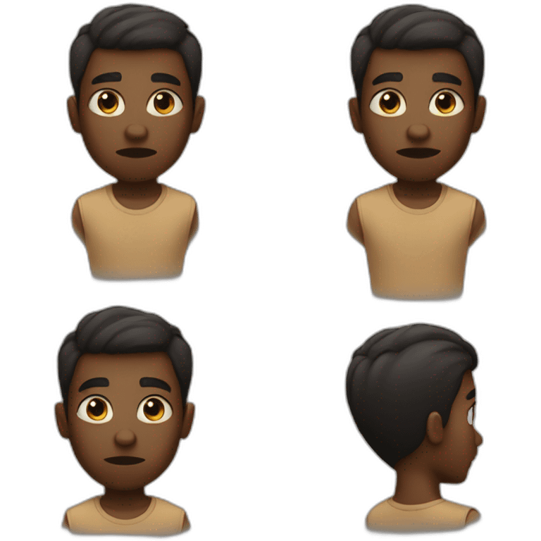 A black boy with a fade who has short hair who is angry emoji