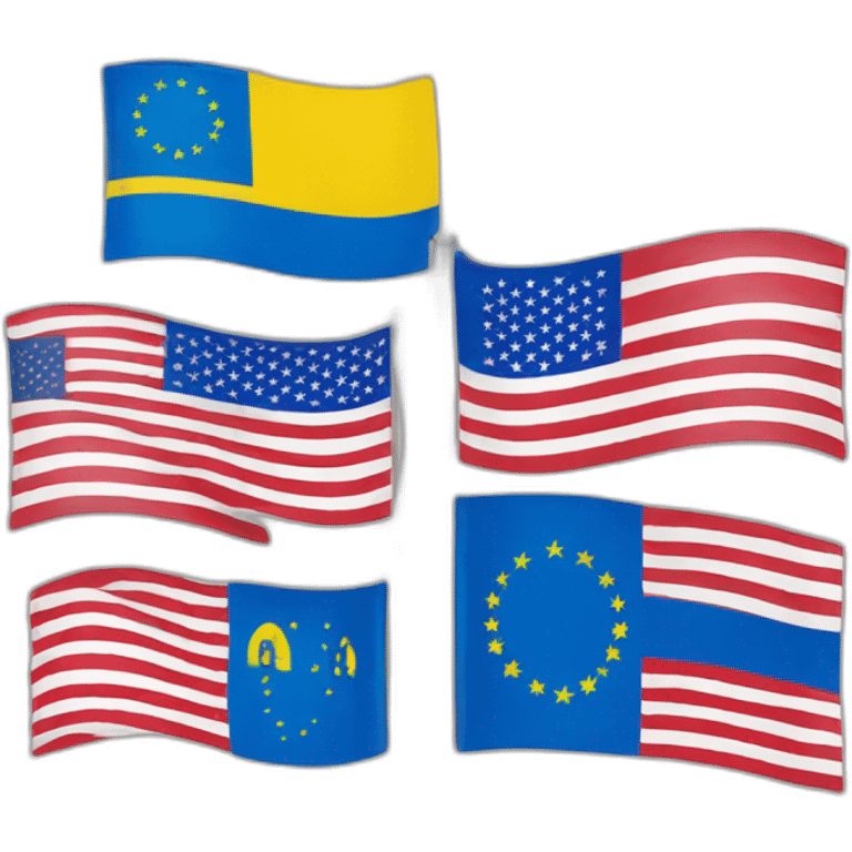 Ukraine and USA flags emoji