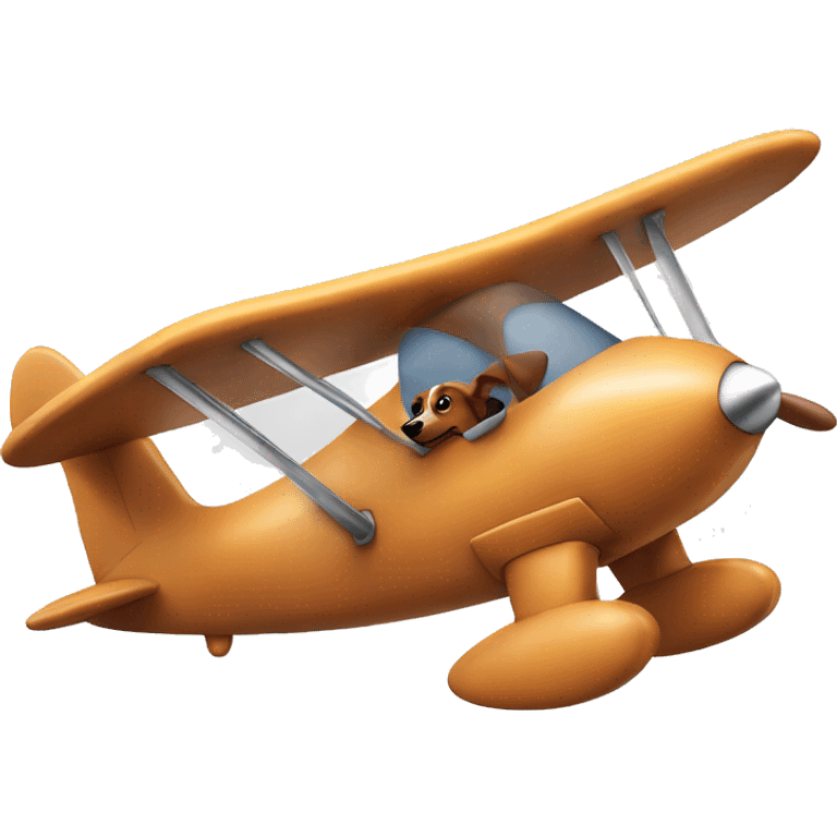 Sausage dog in a plane emoji