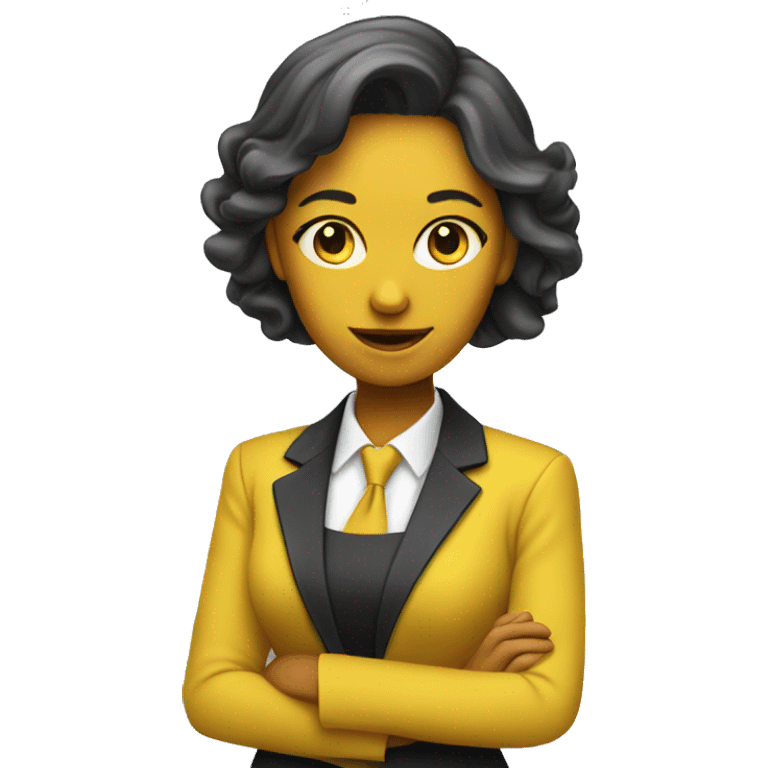 yellow female that looks like a banker with money in her hand emoji