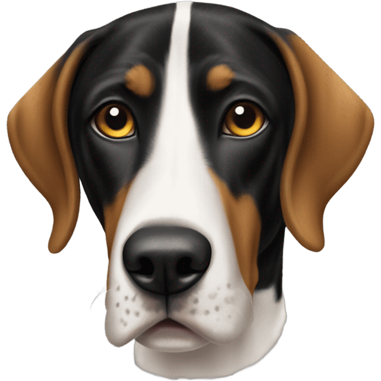 Treeing walker coon hound, black lab mix emoji