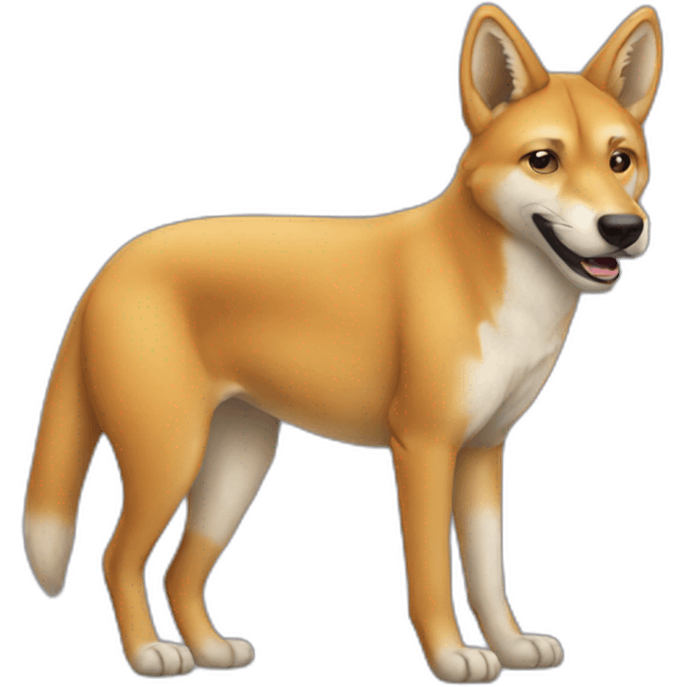 A dingo dressed a emoji