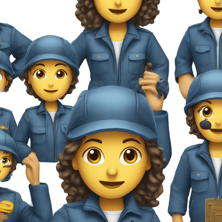 whait Engineer girl blue jacket  emoji