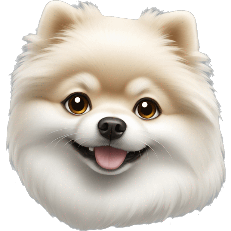 Two white Pomeranian  emoji