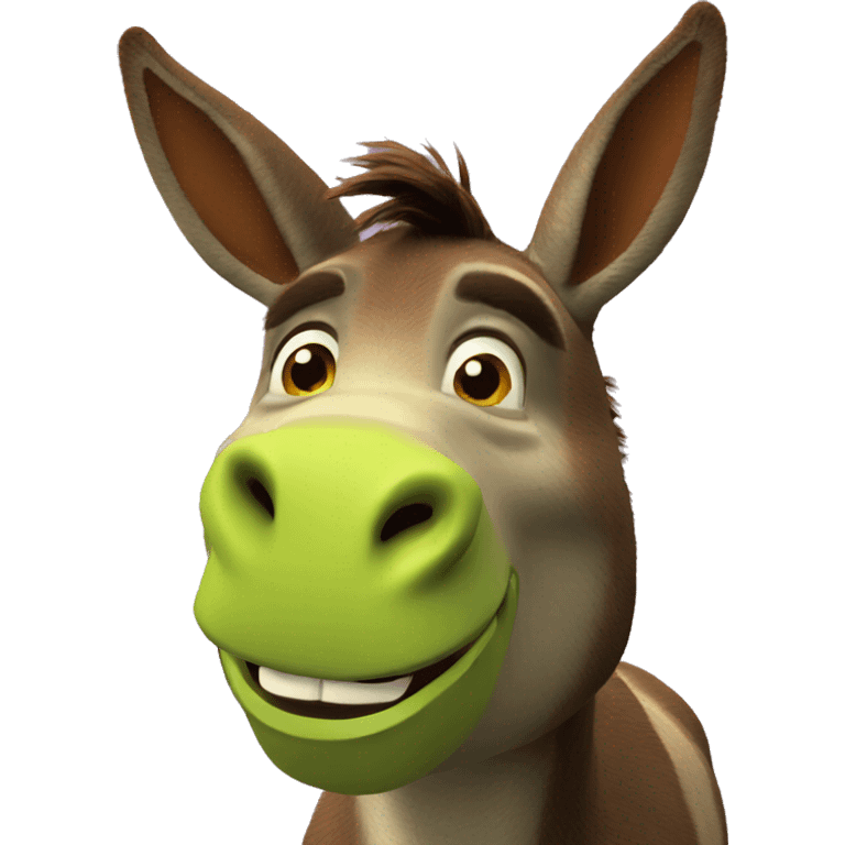 shrek brown donkey face and green background 3d emoji