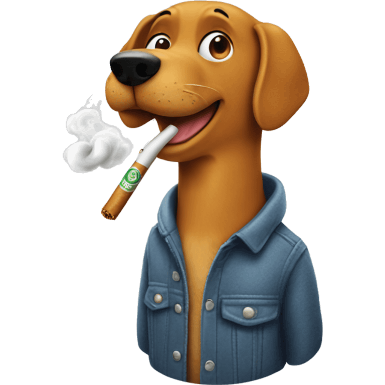 Catdog smoking a rolled cbd blunt emoji