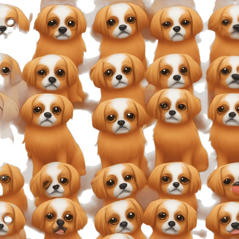 Tibetan spaniel dog in orange  emoji