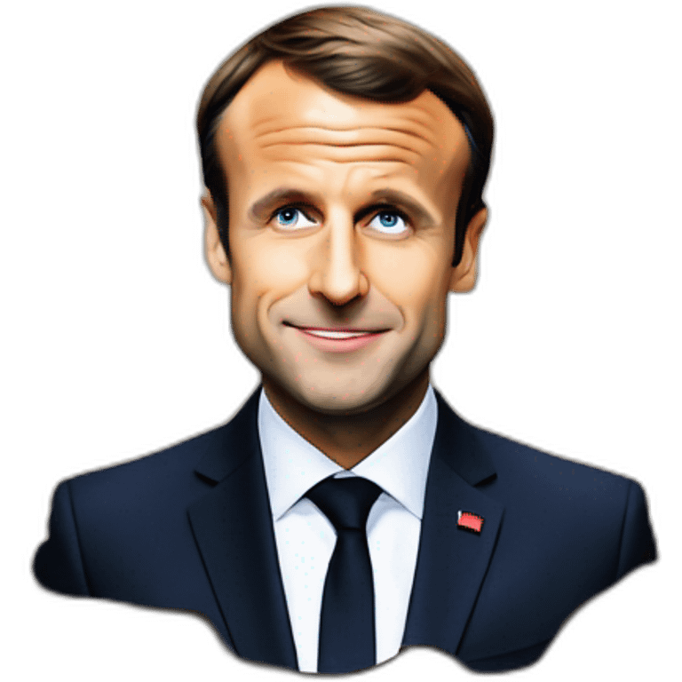 Emmanuel Macron qui tag sur un mur emoji