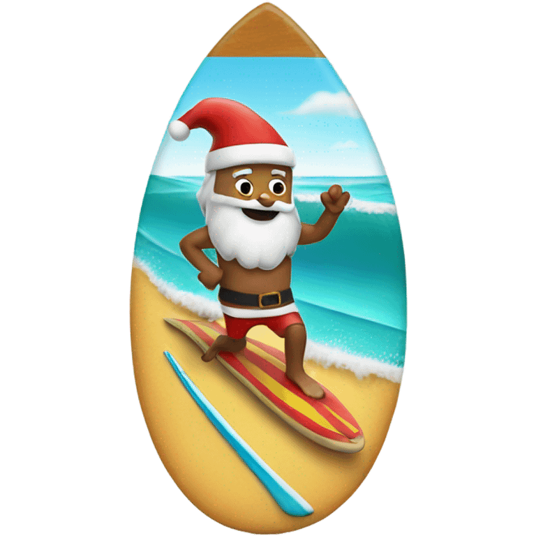 santa on a surfboard emoji