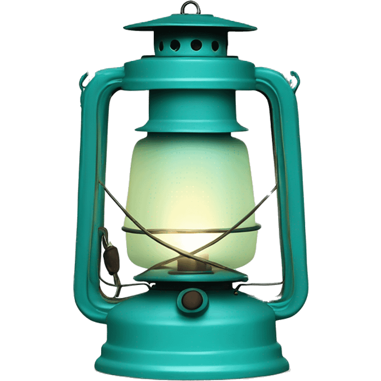 Realistic tiffany blue rustic camping lantern emoji