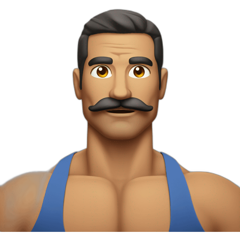 Muscle mustache expressive Cuban man emoji