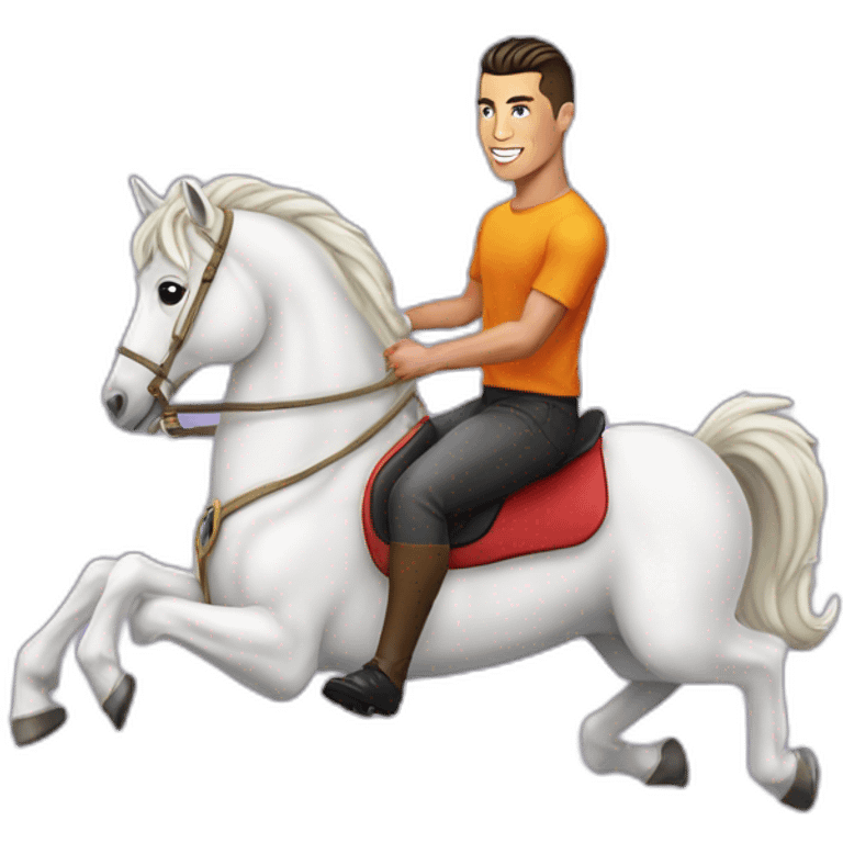 Christiano Ronaldo sur une licorne emoji