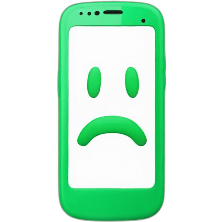 green smart phone without face emoji