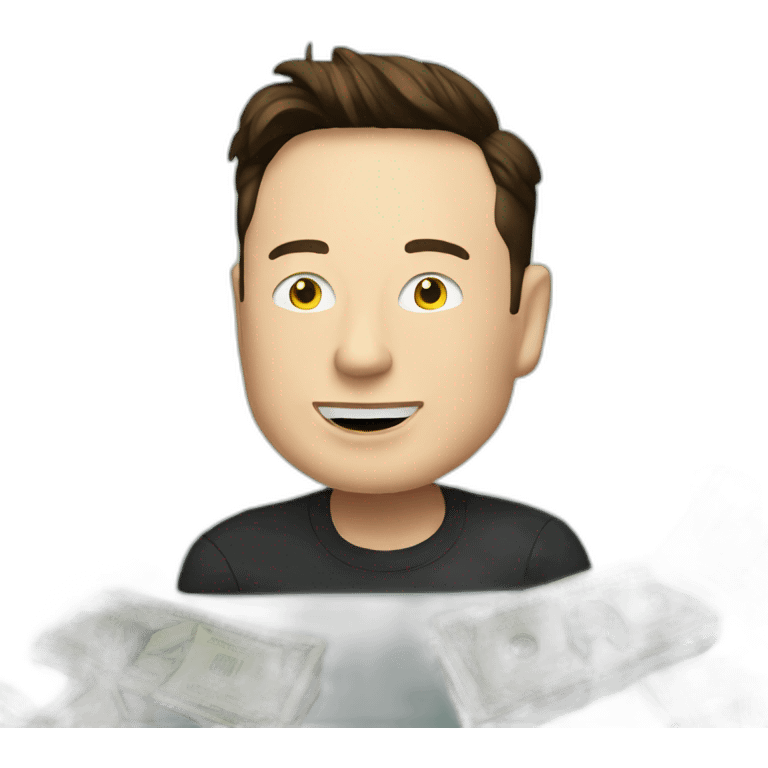 Elon musk with money emoji