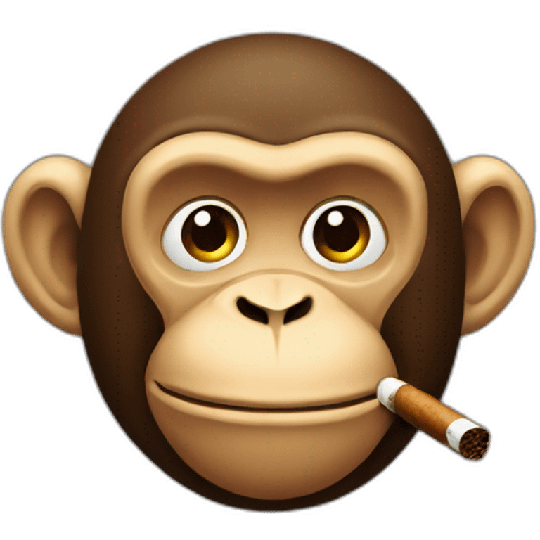 Create an emoji representing a monkey smoking a cigar emoji