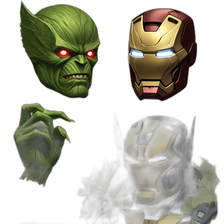 Swamp thing iron man wolverine emoji