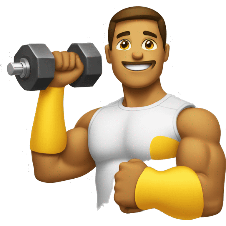 one yellow arm with dumbbells emoji