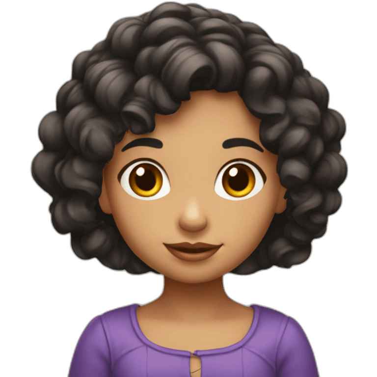 Niña pequeña de cabello rizado emoji