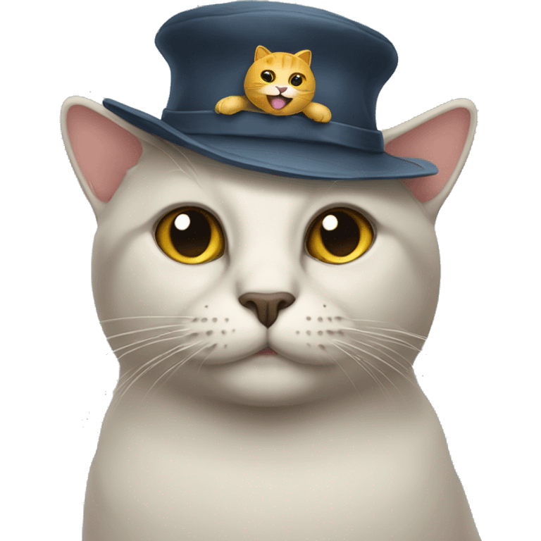 cat with seal on its head emoji