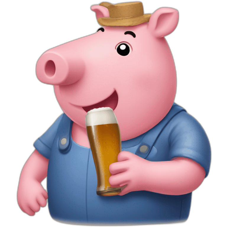 Pepa pig qui bois une bière emoji