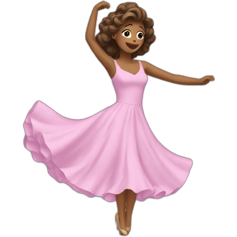 a woman wearing a dress dancing emoji