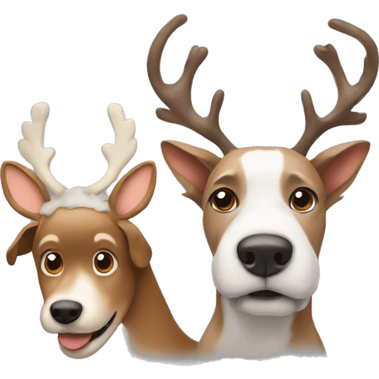 A reindeer and a dog  emoji