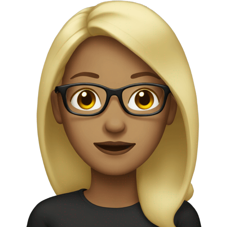 Women with Blond Hair and Black glasses  emoji