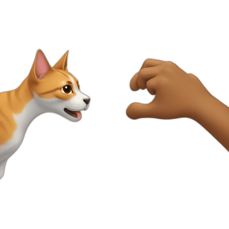 cat handshaking with dog emoji