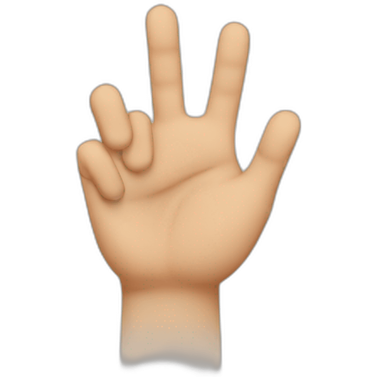 Hands joined with thumb, index and middle raised emoji