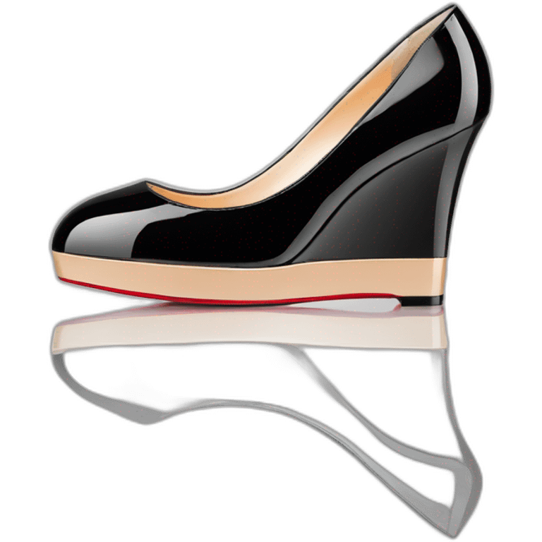 WEDGE heel LOUBOUTIN black PATENT emoji