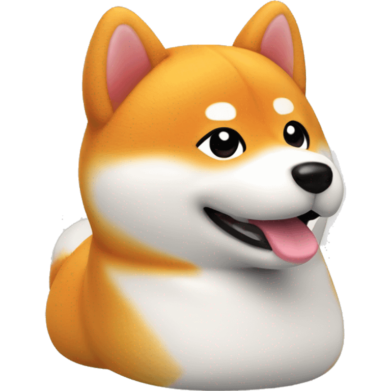 smiling orange shiba inu soft toy oblong shape emoji