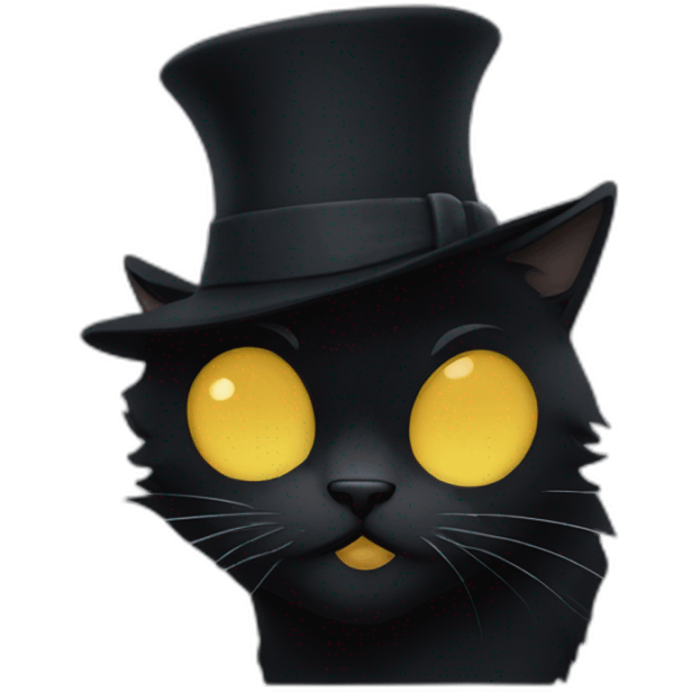 Chat noir en train de miauler emoji