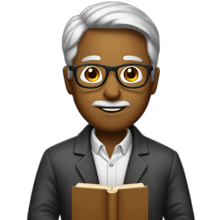 Professor with a book emoji