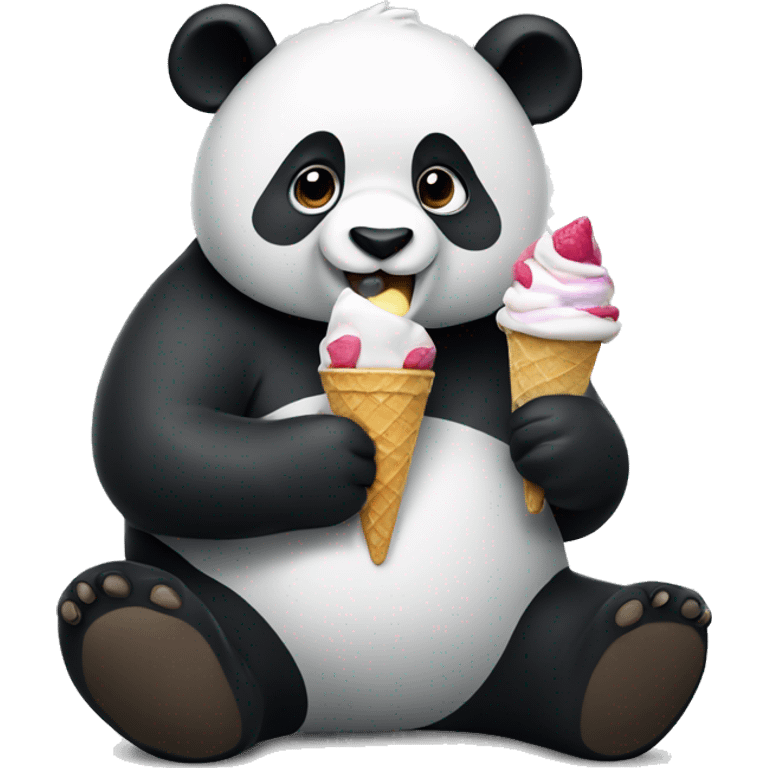 Panda eating ice cream emoji