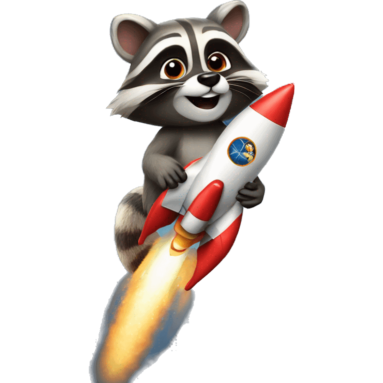 Racoon on a rocket emoji