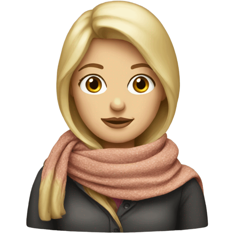 Blonde woman with babushka scarf emoji