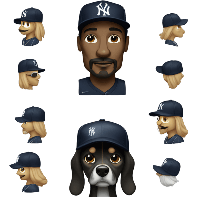 Snoop dog wearing a New York black yankees cap emoji