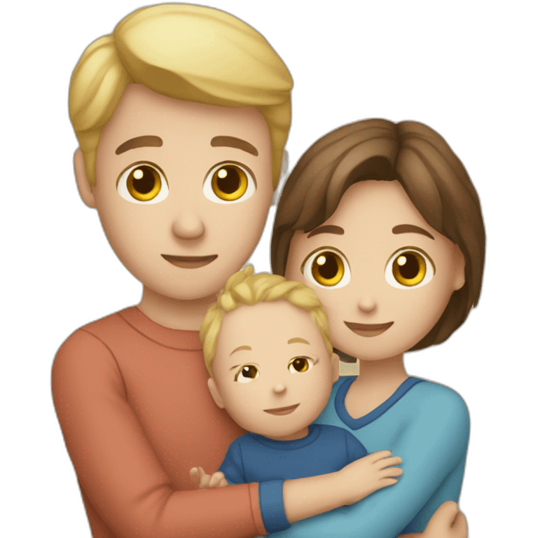 White couple with baby boy emoji