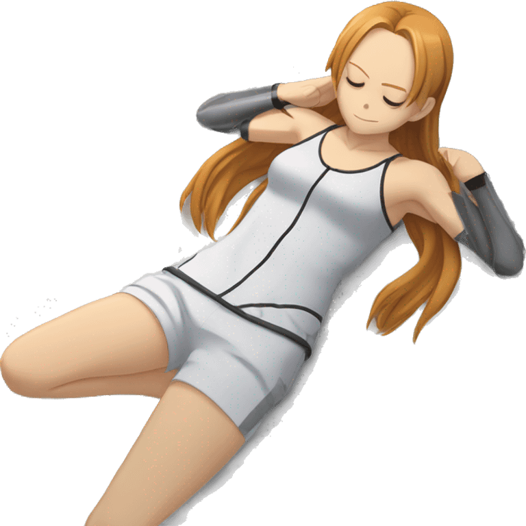 laying down sleeping full body Asuna anime sword art online one piece swim suiting  emoji