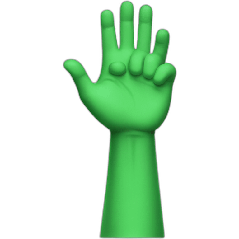 Arm and open hand with a green shirt emoji