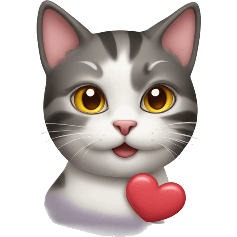 Cat giving heart kiss emoji