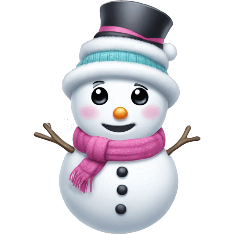 Girly cute snowman emoji