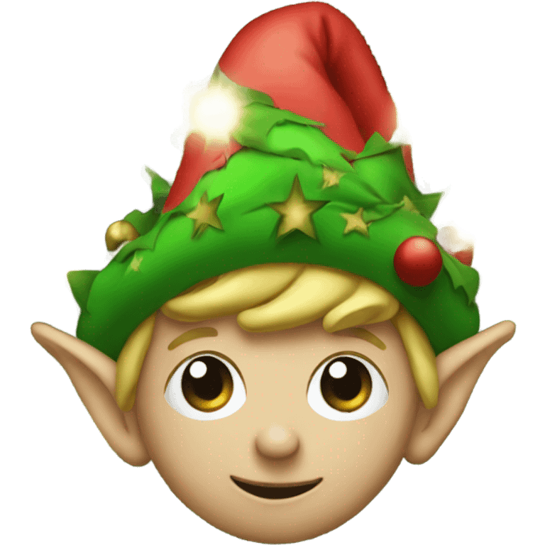 Elf on a Christmas tree emoji