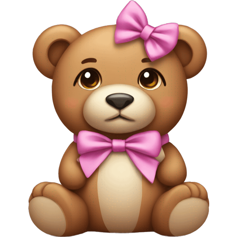 Cute teddy wearing a bow emoji